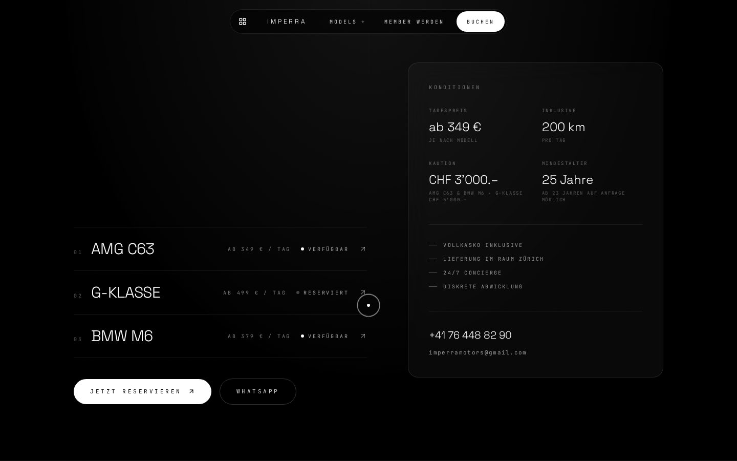 Reservierung — direkter Kontakt